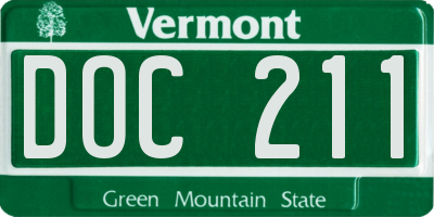 VT license plate DOC211