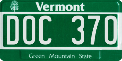VT license plate DOC370