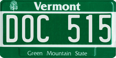VT license plate DOC515