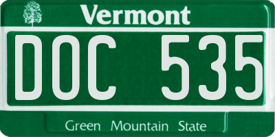 VT license plate DOC535