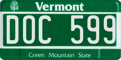 VT license plate DOC599