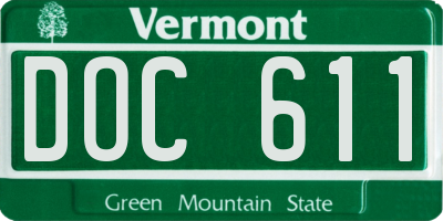 VT license plate DOC611