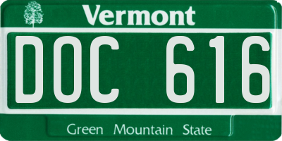 VT license plate DOC616