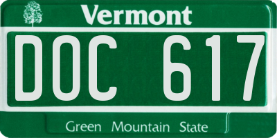 VT license plate DOC617