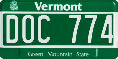 VT license plate DOC774