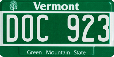 VT license plate DOC923