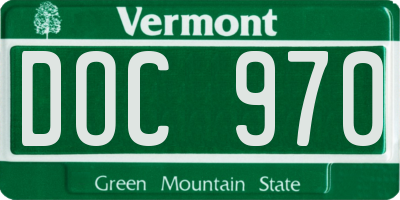 VT license plate DOC970