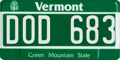 VT license plate DOD683