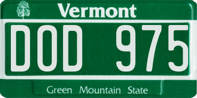 VT license plate DOD975