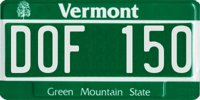 VT license plate DOF150