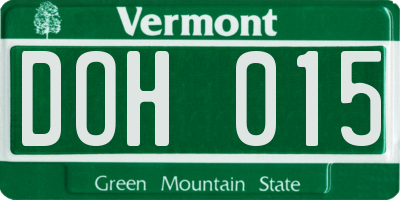 VT license plate DOH015