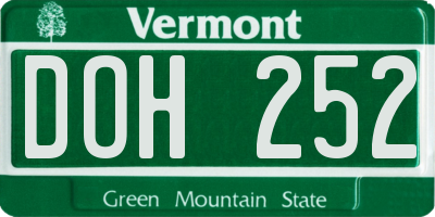 VT license plate DOH252