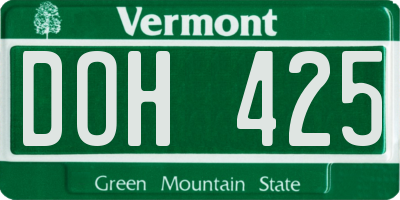 VT license plate DOH425