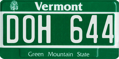 VT license plate DOH644