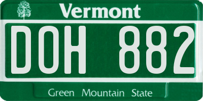 VT license plate DOH882