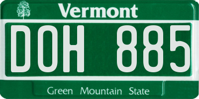 VT license plate DOH885