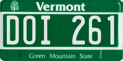 VT license plate DOI261