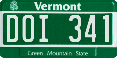 VT license plate DOI341