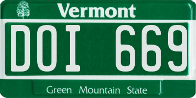 VT license plate DOI669