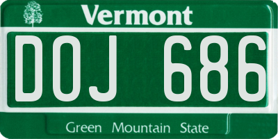 VT license plate DOJ686