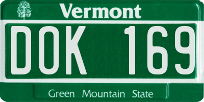 VT license plate DOK169
