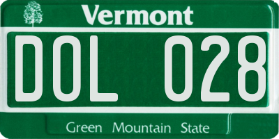 VT license plate DOL028