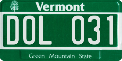 VT license plate DOL031