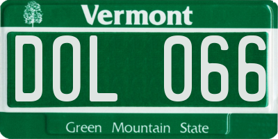 VT license plate DOL066