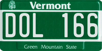 VT license plate DOL166
