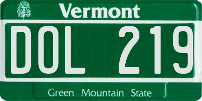 VT license plate DOL219