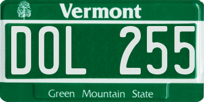 VT license plate DOL255