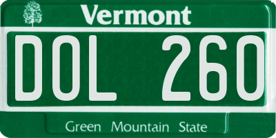 VT license plate DOL260