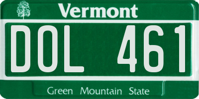 VT license plate DOL461