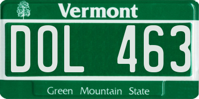 VT license plate DOL463