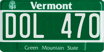 VT license plate DOL470