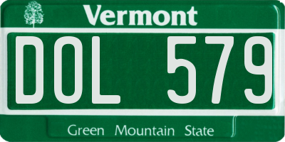 VT license plate DOL579