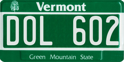 VT license plate DOL602