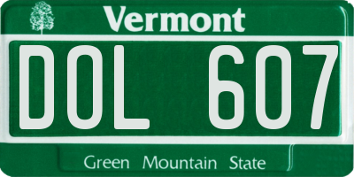 VT license plate DOL607