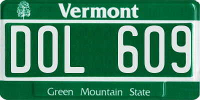 VT license plate DOL609
