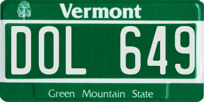 VT license plate DOL649