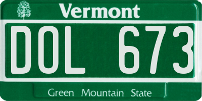 VT license plate DOL673