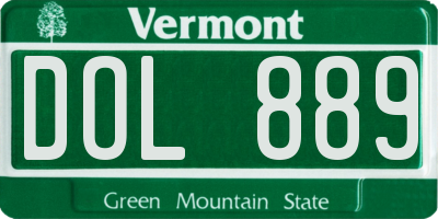 VT license plate DOL889