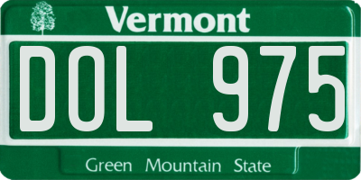 VT license plate DOL975