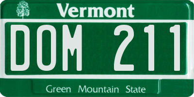 VT license plate DOM211