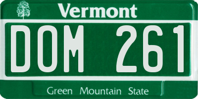 VT license plate DOM261