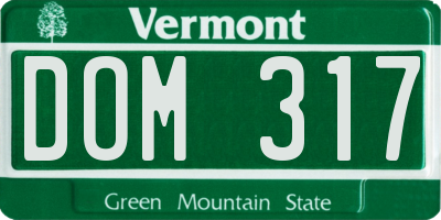 VT license plate DOM317
