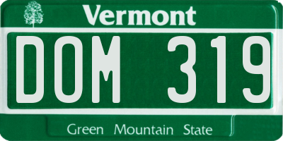 VT license plate DOM319