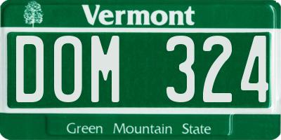 VT license plate DOM324