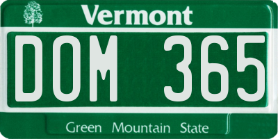 VT license plate DOM365