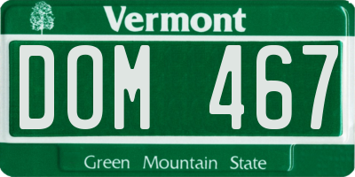 VT license plate DOM467